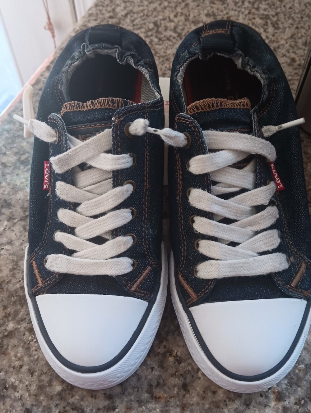 Levis Womens Stan G Dark Denim Comfort Tech Canvas Slipons Sneakers Size 6